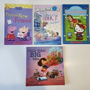 Hello Kitty, Peppa Pig, Fancy Nancy & Little Nita's Big Idea Kids Book Bundle